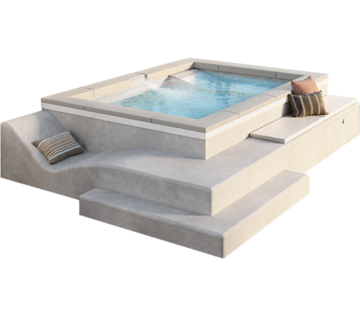 Render di una piscina spa idromassaggio - Esa Italy Piscine